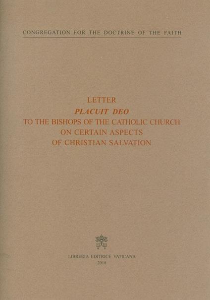 Placuit Deo. To the bishops of the catholic church on certain aspects of christian salvation - copertina