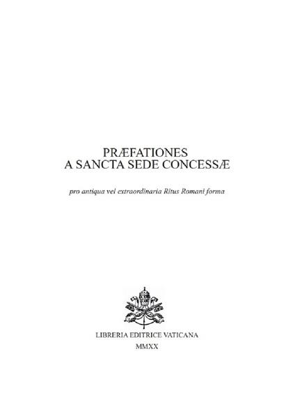 Prefationes particulares a Sancta Sede concessae (Secondo rito 1962) - Congregazione per la dottrina della fede - copertina