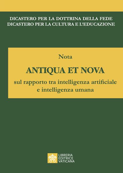 Nota antiqua et nova sul rapporto tra intelligenza artificiale e intelligenza umana - copertina
