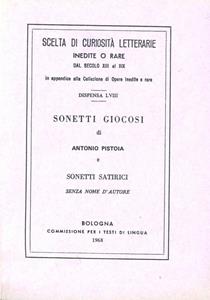 Libro Sonetti giocosi (rist. anast.) Antonio da Pistoia