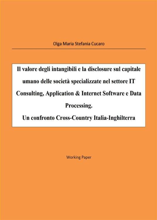 Il valore degli intangibili e la disclosure sul capitale umano delle società specializzate nel settore IT consulting, application & internet software e data processing. Un confronto cross-country Italia-Inghilterra - Olga Maria Stefania Cucaro - ebook