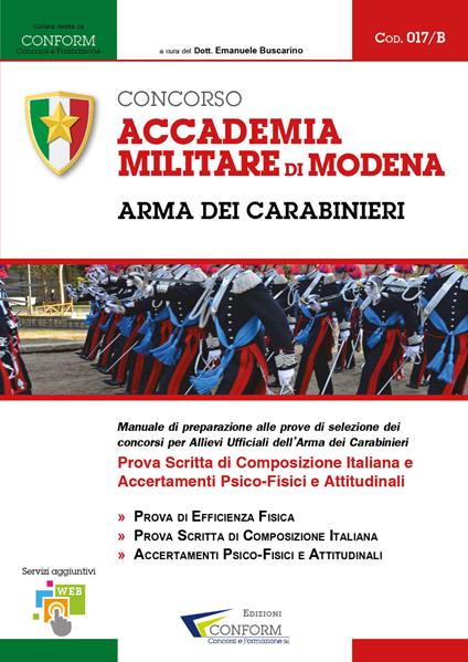 Concorso Accademia Militare di Modena. Arma dei Carabinieri. Prova scritta di composizione italiana e accertamenti psico-fisici e attitudinali - copertina