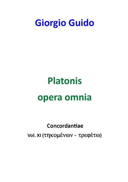 Platonis opera omnia. Concordantiae. Vol. 11 - Giorgio Guido - copertina