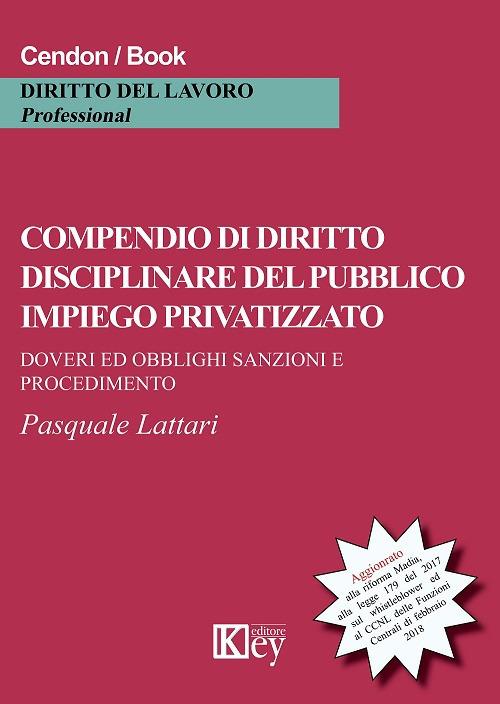Compendio di diritto disciplinare del pubblico impiego privatizzato - Pasquale Lattari - copertina