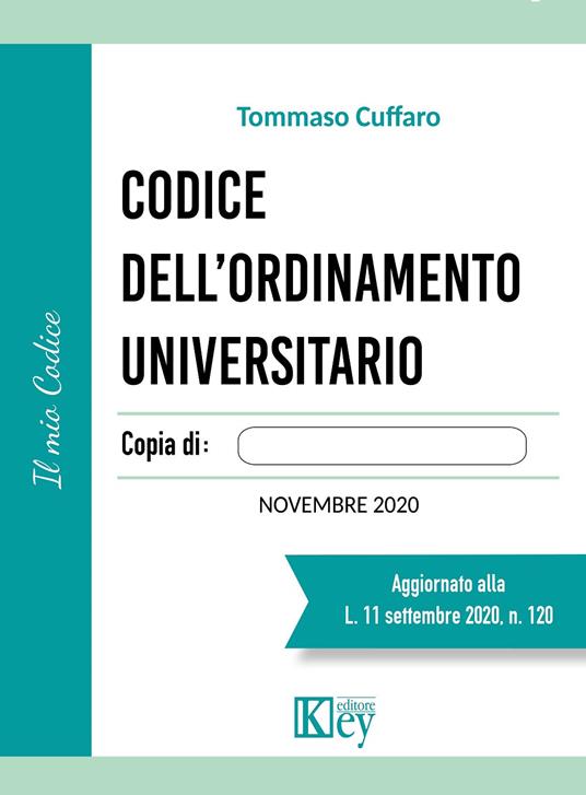 Codice dell'ordinamento universitario - Tommaso Cuffaro - copertina
