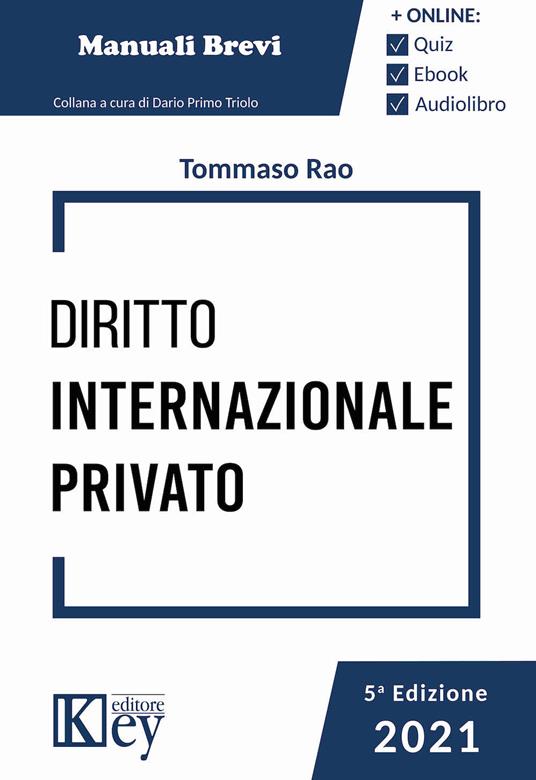 Diritto internazionale privato - Tommaso Rao - copertina