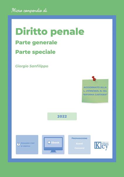 Diritto penale. Parte generale–Parte speciale - Giorgio Ariele Sanfilippo - copertina