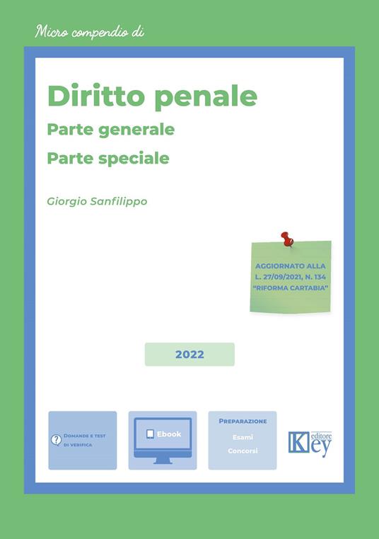 Diritto penale. Parte generale–Parte speciale - Giorgio Ariele Sanfilippo - copertina