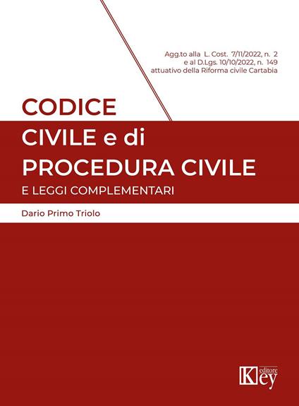 Codice civile e di procedura civile e leggi complementari - Dario Primo Triolo - copertina