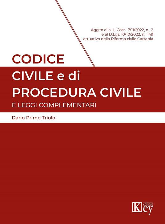 Codice civile e di procedura civile e leggi complementari - Dario Primo Triolo - copertina