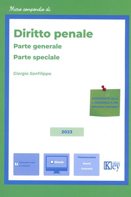 Diritto penale. Parte generale–Parte speciale - Giorgio Ariele Sanfilippo - copertina