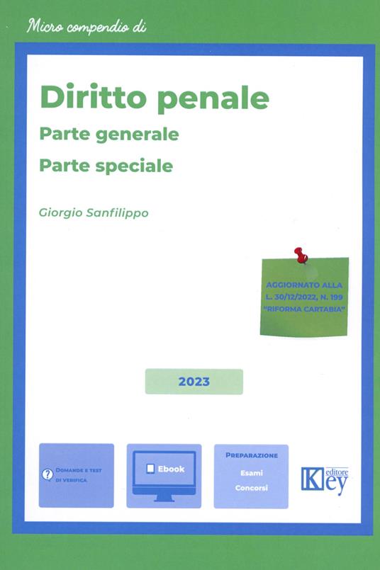 Diritto penale. Parte generale–Parte speciale - Giorgio Ariele Sanfilippo - copertina