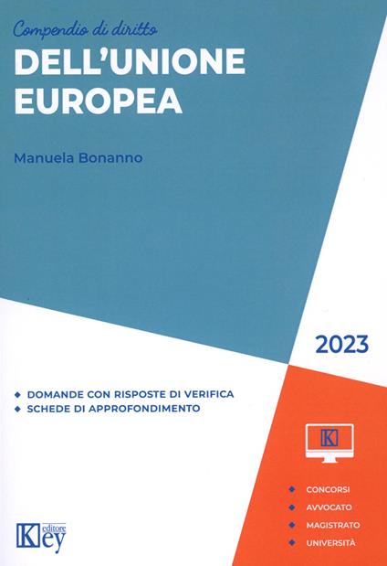 Compendio di diritto dell'Unione Europea - Manuela Bonanno - copertina