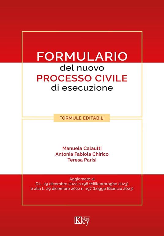 Formulario del nuovo processo civile di esecuzione - Chirico Antonia Fabiola,Manuela CALAUTTI,Teresa Parisi - ebook