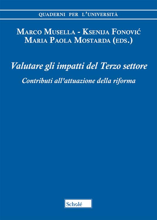 Valutare gli impatti del Terzo settore. Contributi all'attuazione della riforma - copertina