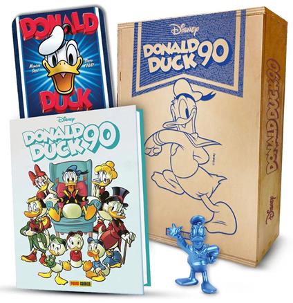 Donald Duck 90. Anniversary box. Con statuina del personaggio. Con targa metallica - Maro Ferracina,Vitale Mangiatordi,Massimo De Vita - copertina