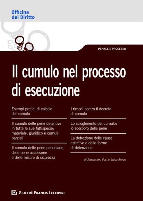 Il cumulo nel processo di esecuzione - Alessandro Fusi,Luisa Renzo - copertina