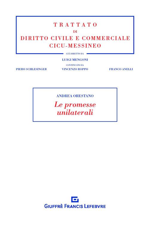 Le promesse unilaterali - Andrea Orestano - copertina