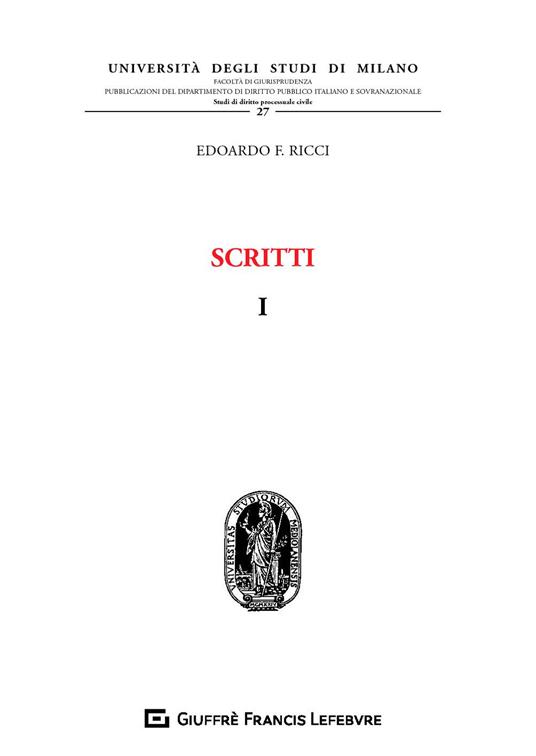 Scritti - Edoardo F. Ricci - copertina