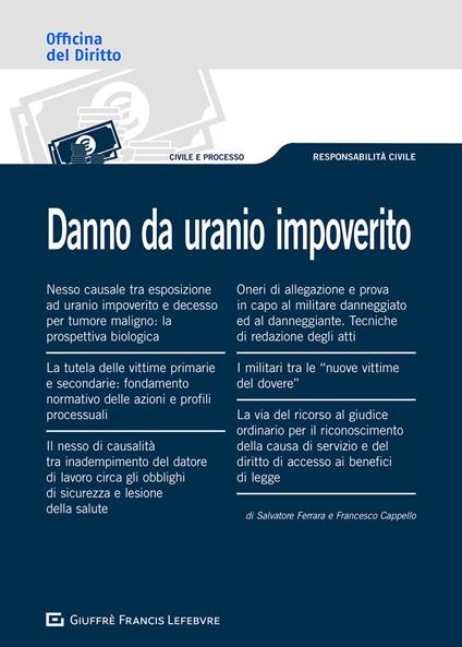 Danno da uranio impoverito - Francesco Cappello,Salvatore Ferrara - copertina