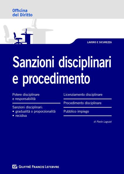 Sanzioni disciplinari e procedimento - Paolo Laguzzi - copertina