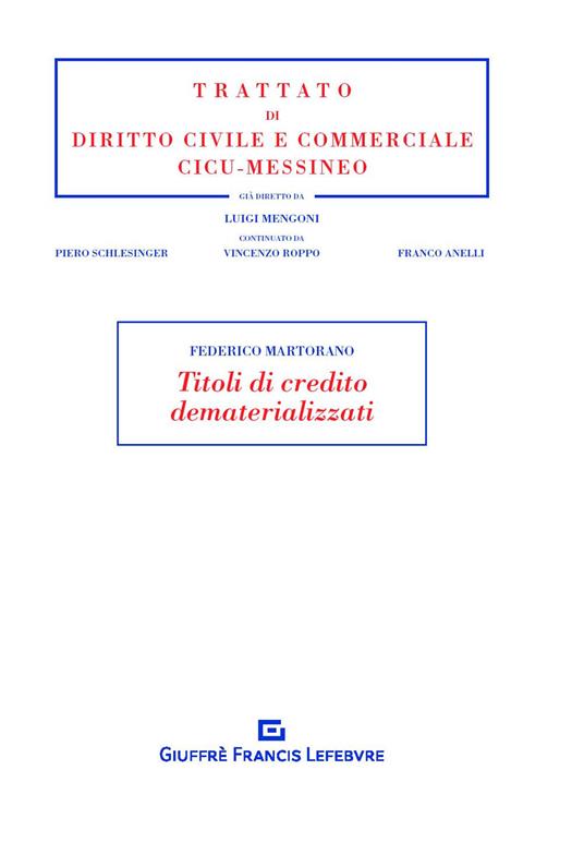 Titoli di credito dematerializzati - Federico Martorano - copertina