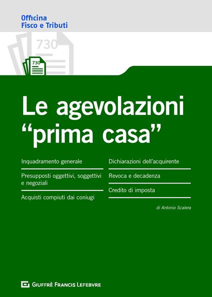 Le agevolazioni prima casa - Antonio Scalera - copertina