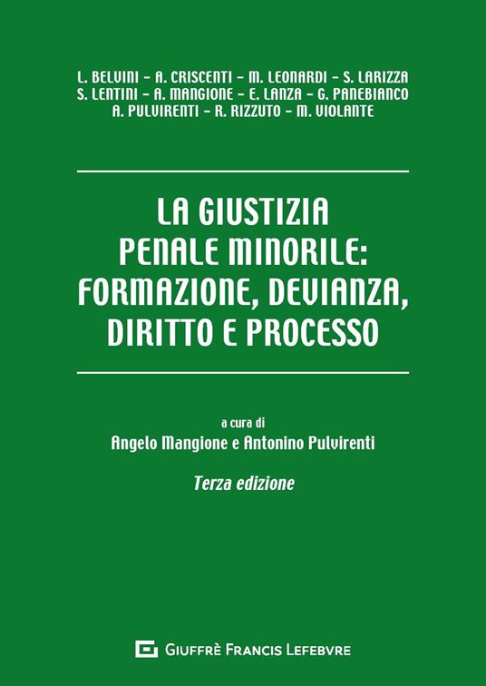 La giustizia penale minorile: formazione, devianza, diritto e processo - copertina