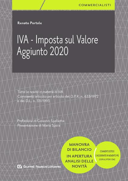 IVA. Imposta sul valore aggiunto 2020 - Renato Portale - copertina