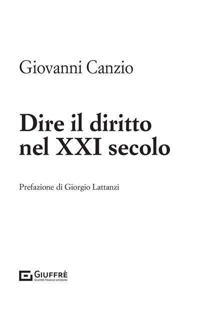 Dire il diritto nel XXI secolo - Giovanni Canzio - copertina
