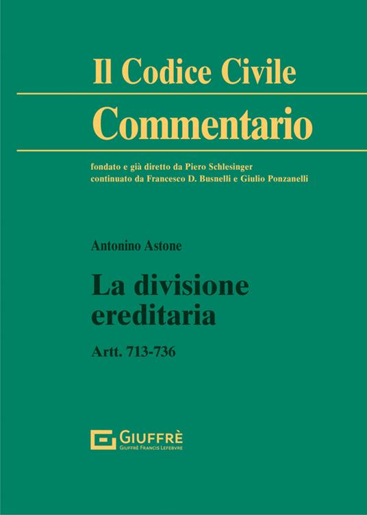 La divisione ereditaria - Antonino Astone - copertina