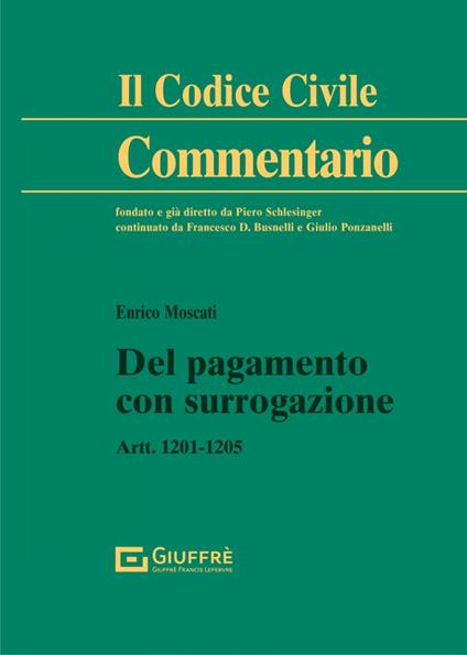 Del pagamento con surrogazione - Enrico Moscati - copertina