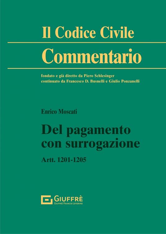 Del pagamento con surrogazione - Enrico Moscati - copertina