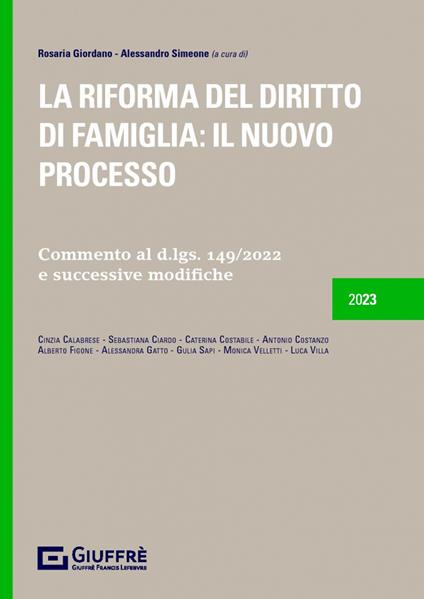 La riforma del diritto di famiglia: il nuovo processo - copertina
