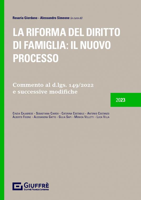 La riforma del diritto di famiglia: il nuovo processo - copertina