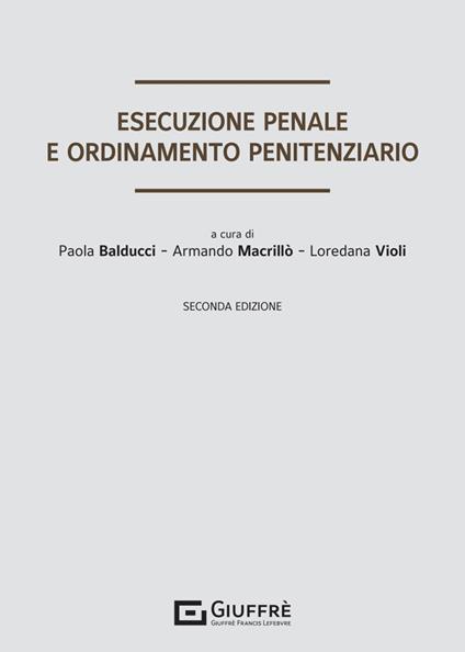 Esecuzione penale e ordinamento penitenziario - copertina
