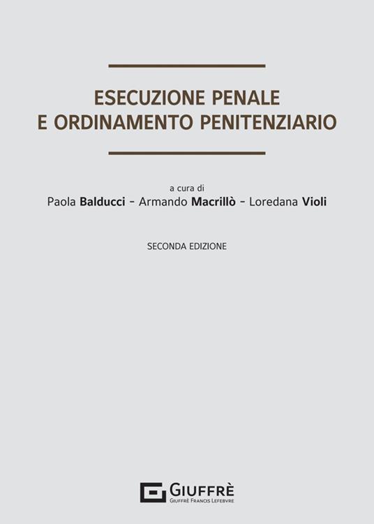 Esecuzione penale e ordinamento penitenziario - copertina