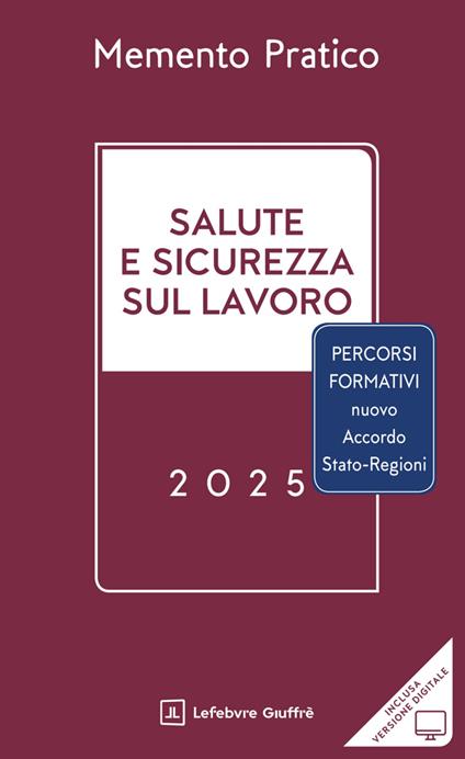 Memento salute e sicurezza sul lavoro 2025 - copertina