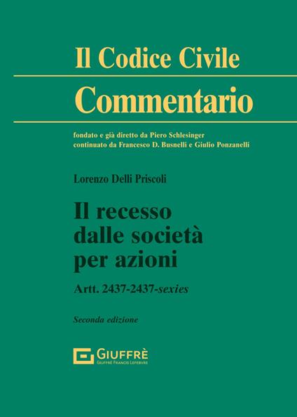 Il recesso dalle società per azioni - Lorenzo Delli Priscoli - copertina