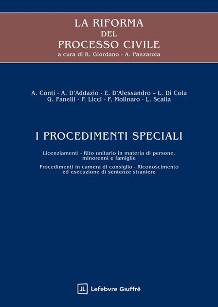 La riforma del processo civile. I procedimenti speciali - copertina