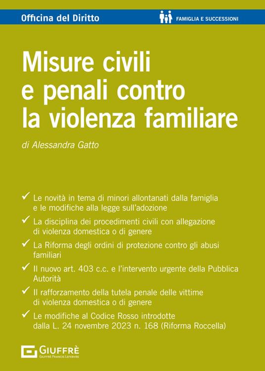Misure civili e penali contro la violenza familiare - Alessandra Gatto - copertina