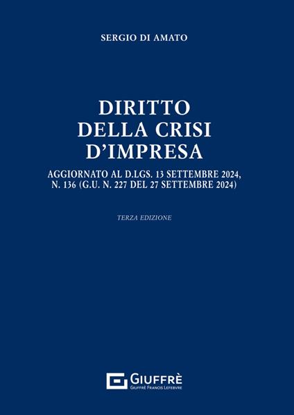Diritto della crisi d'impresa - Sergio Di Amato - copertina