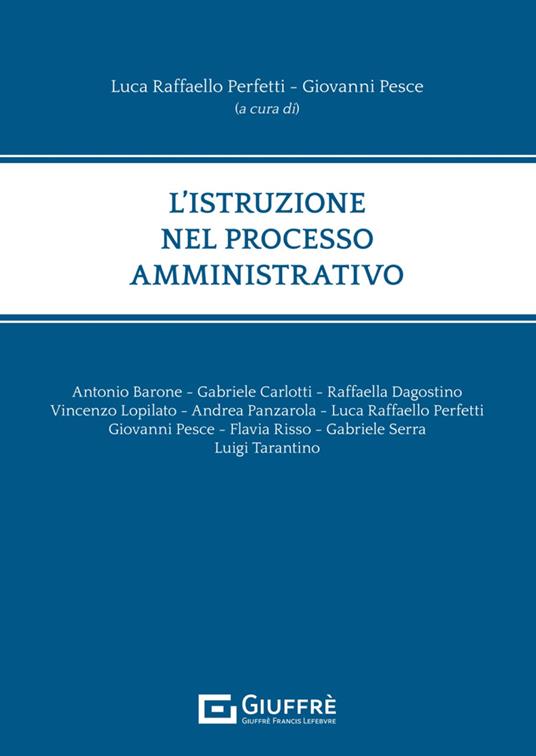 L'istruzione nel processo amministrativo - copertina