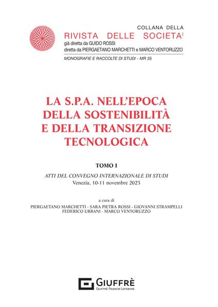 La S.P.A. nell'epoca della sostenibilità e della transizione tecnologica. Vol. 1 - copertina