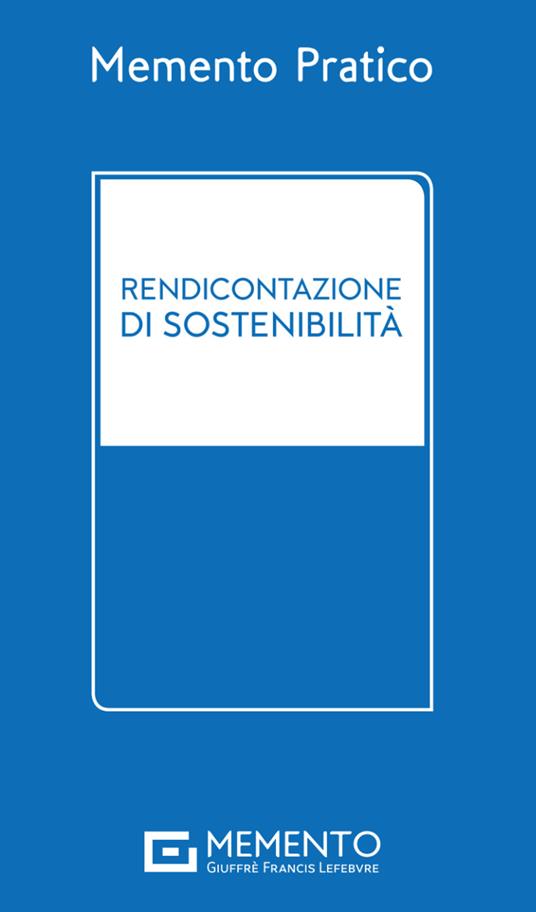 Memento pratico. Rendicontazione di sostenibilità - copertina