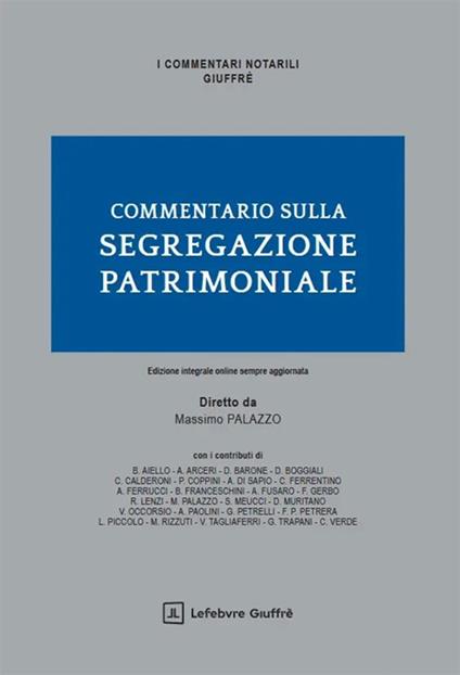 Commentario sulla segregazione patrimoniale - copertina