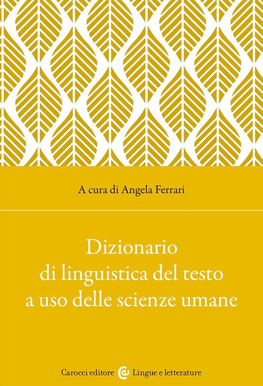 Dizionario di linguistica del testo a uso delle scienze umane - copertina