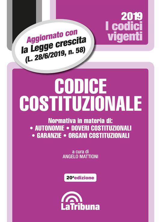 Codice costituzionale - copertina