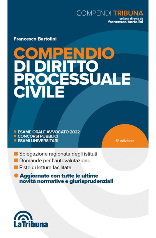 Compendio di diritto processuale civile - Francesco Bartolini - copertina