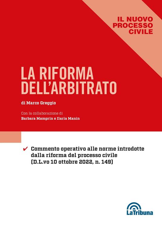 La riforma dell'arbitrato - Marco Greggio - copertina